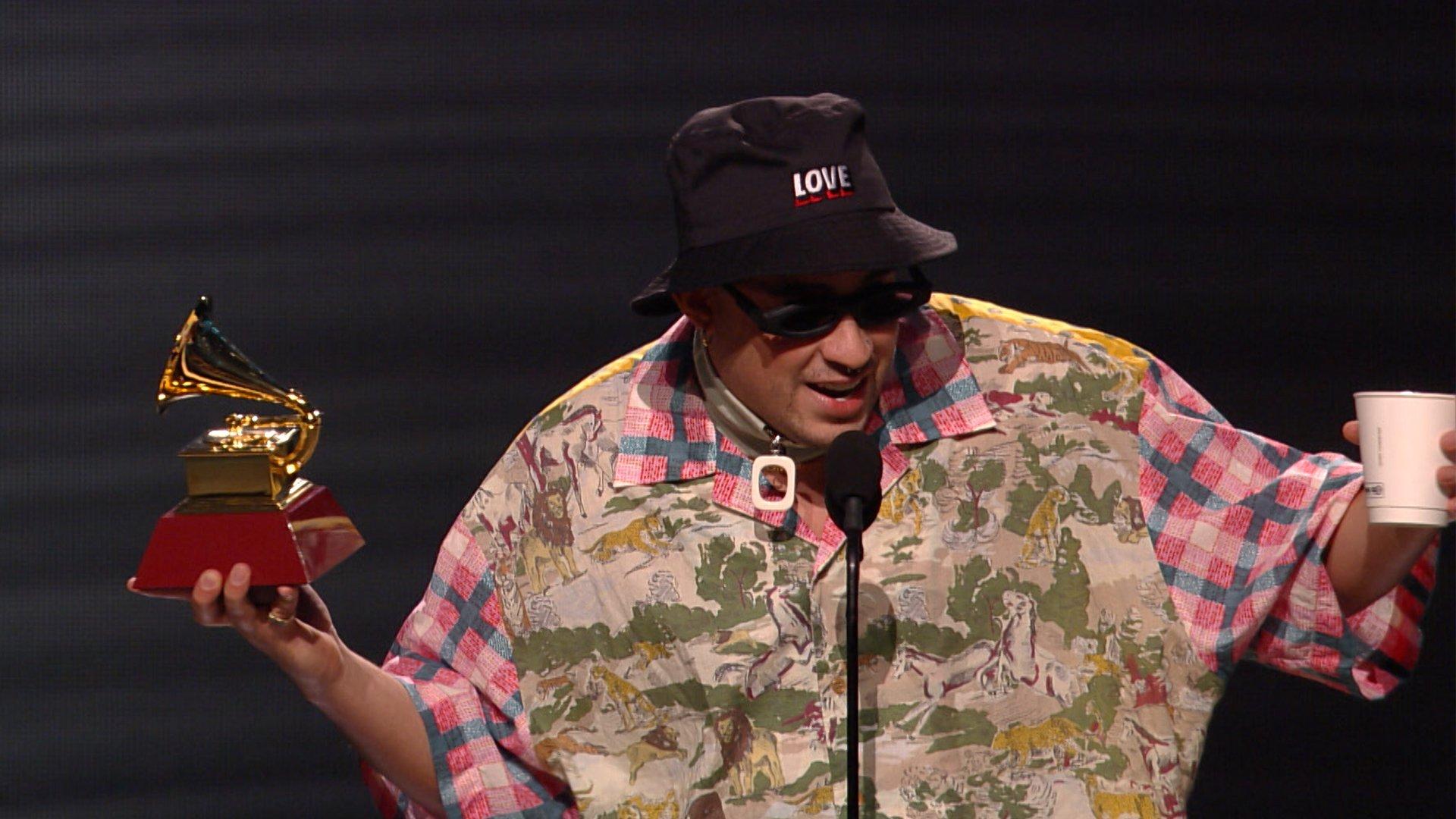 GRAMMY Rewind Bad Bunny Reps Reggaeton As He Wins His FirstEver Latin